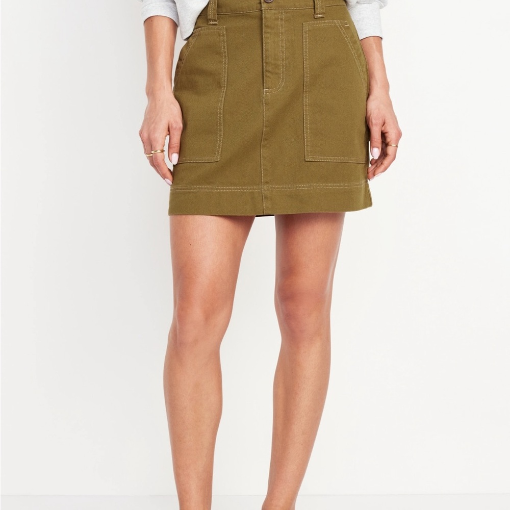Olive Green Mini Skirt